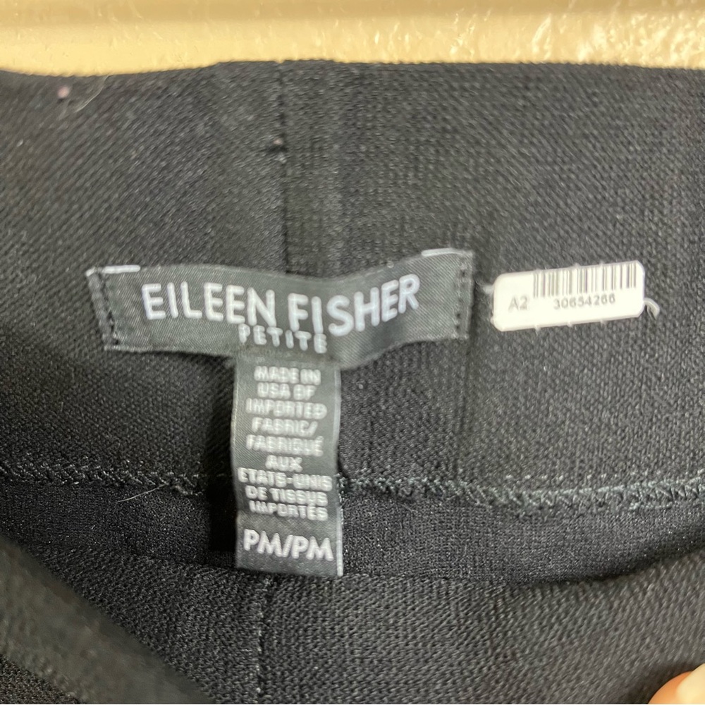 Eileen Fisher Black Cropped Straight Leg Pants - Picture 7 of 7
